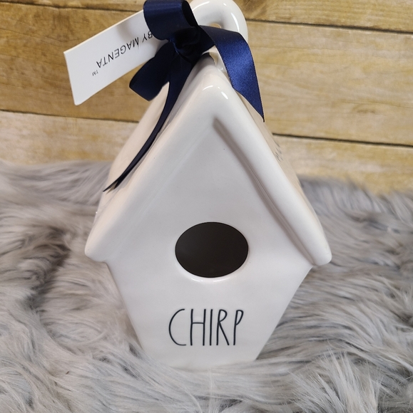 RAE DUNN LL "CHIRP" Birdhouse With Bird On Back By - Picture 1 of 6